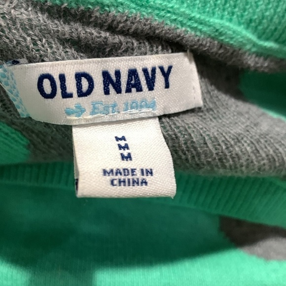 Old Navy mint and gray polkadot sweater size medium - Picture 6 of 8